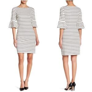 Eliza J Striped Bell Sleeve Dress Size 12 NWT